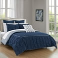 thumbnail image 5 of Keppel 10 Piece Comforter Set Complete Bed in a Bag Pleated Ruffles and Reversible Print Bedding with Sheet Set, 5 of 5