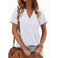 thumbnail image 6 of Prolriy Shirts for Women, Womens Tops Summer Short Sleeve V Neck Blouses Business Casual Loose Fit Tshirts Trendy Fashion Outfits Womens Tops Spring Summer Tops for Women White S, 6 of 6