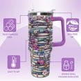 thumbnail image 6 of Book Lovers Floral Tumbler - 40 Oz Stainless Steel Insulated Handle Cup Gifts for Women Readers, Bookish & Librarian, 6 of 6