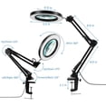 thumbnail image 5 of Veemagni Magnifying Glass with Light and Stand, Optical-Grade Glass Lens, 3 Color Modes Stepless Dimmable, Adjustable Swivel Arm, LED Magnifier Desk Lamp for Close Work Repair Crafts Reading, Black, 5 of 7