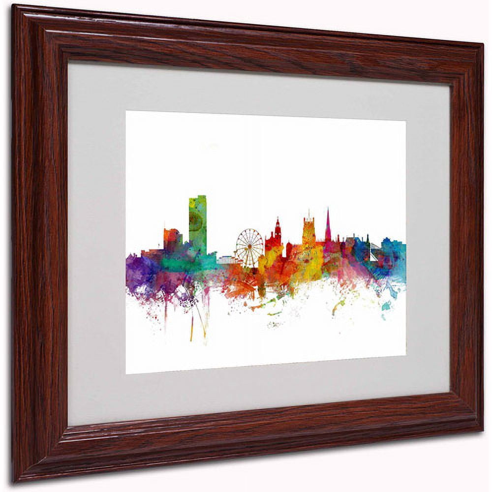 Trademark Fine Art "Sheffield England Skyline II" Canvas Art by Michael Tompsett, Wood Frame