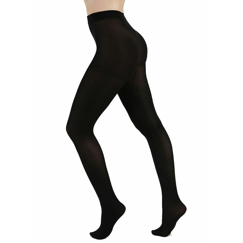 Malka Chic Black Opaque Full Footed Tights 80d Pantyhose For Women