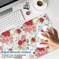 thumbnail image 4 of Long Mouse Pads for Desk,Pioneer Flower Floral Print Pattern Desk Mats on Top Of Desks, Desk Mouse Pad Extra Large with 3mm Non-Slip Base and Stitched Edge for Gaming,Office,Work,Home 31.5"x11.8", 4 of 6