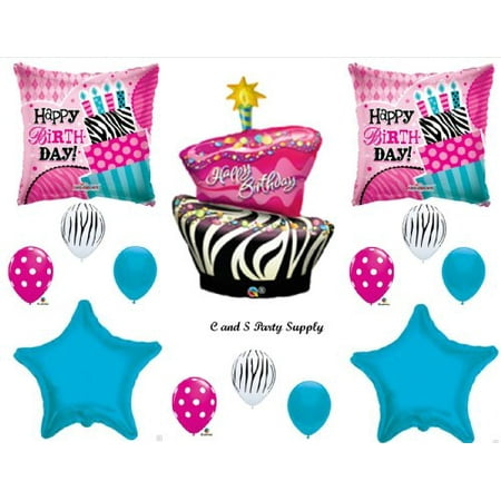 - Zebra & Polka Dots Cake BIRTHDAY PARTY Balloons Decorations Supplies 16th 13th Teenager Hippy