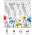 thumbnail image 7 of Pastoral Flowers Bed Skirt Queen Size 16" Drop Colorful Floral Daisy Leaves Watercolor Ruffled Wrap Around Bed Skirts Adjustable Elastic Bedskirt Dust Ruffle for Queen Size Bed, 7 of 7
