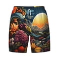 thumbnail image 4 of Lsque Mens Swim Trunks Sunset Floral Fantasy Landscape Pattern - Bathing Suit Compression Liner - Beach Swim Shorts Swimwear - (S-3XL) - Stretch Quick Dry -X-Large, 4 of 9