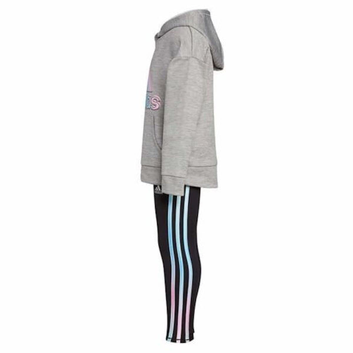 adidas Youth Girl's 2 Piece Hoodie and Legging Active Clothing  SIZE T2, regular, Grey Heather
