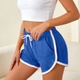 thumbnail image 2 of KHONTS Women's Athletic Shorts Running Color Block Mini Shorts Gym Home Pjs Pants with Pockets and Drawstring Blue XL, 2 of 7