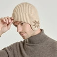 thumbnail image 5 of Bonnet d'Hiver Bonnet Tricoté avec Cache-Oreilles Extensible Bonnet de Ski, 5 of 5