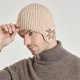 thumbnail image 5 of Gorro de invierno con orejeras y puños de punto, gorro de punto elástico, gorro de calavera para esquí, 5 of 5