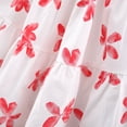 thumbnail image 3 of LEEy-world Robe en Tulle à Manches Courtes pour Filles, Imprimés Floraux, Robe à Franges, Robe de Princesse, Rouge, 3 of 5