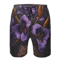 thumbnail image 3 of Logiee Ornate Purple Floral Vase Print Mens Swim Trunks Quick Dry Board Shorts,Breathable Hawaii Beach Shorts Swimwear Bathing Suits-Large, 3 of 6