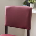 thumbnail image 3 of Linon Metairie 30" Indoor Wood Bar Stool, Espresso/Dark Red Faux Leather, 3 of 11