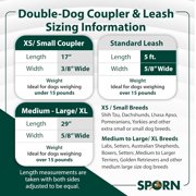 Sporn Adjustable Double Dog Leash Coupler for 2 Dogs, Black, Medium/Large