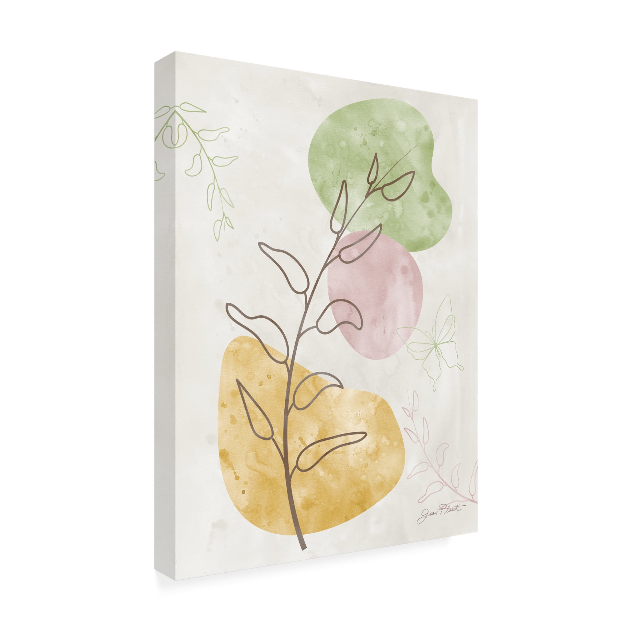 Canvas Wall Art - Jean Plout 'Organic Abstract 3' Wall Art for Living Room, Bedroom, or Office Décor by Trademark Fine Art - 14 x 19 Inches