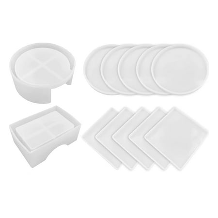 

12 Pieces Coaster Resin Molds Set for Epoxy Resin Cup Mats DIY Art