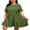 Army Green, variant on Cuteduck Womens Plus Size Dresses Short Sleeve Ruffle Hem Tiered Textures Babydoll Dress 0X-4X