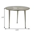 thumbnail image 5 of Gimi 22 Inch Accent Table, Round Top, Leaf Print, 3 Legs, Silver Metal, 5 of 5