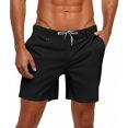 thumbnail image 2 of DDAPJ pyju Mens Solid Athletic Running Shorts Drawstring Workout Gym Shorts Lounge Sweat Shorts with Pockets Black M, 2 of 8