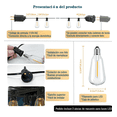 thumbnail image 5 of Guirnalda De Luces  Bloosom 30+2 Led Focos De Exterior Vintage 20m Negro, 5 of 5