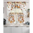 thumbnail image 2 of White Pumpkins Fall Kitchen Curtains Sets 36 Inch Length with Valance, Thanksgiving Country Leaves Farmhouse Swag Valances and Tiers Curtain Set Drapes Swag Curtains for Living Room, Bathroom, 2 of 6