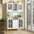 thumbnail image 2 of Gymax 73'' Tall Kitchen Pantry Storage Cabinet w/ LED Lights and Power Outlets, 2 of 10