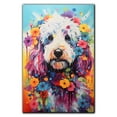thumbnail image 3 of Thuan Poodle Dog Flower Art Print Canvas, Wall art Painting Decor, Puppy Pop Art Home Decor Artwork For Bedroom Living Room Bathroom Decor, Puppies Colorful Photo, 3 of 6