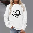 thumbnail image 2 of Besolor Womens Fall Spring Sweatshirt Heart Printed Crewneck Long Sleeve Tops Casual Loose Plus Size Pullover Blouse, 2 of 4