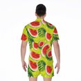 thumbnail image 2 of Lime Green Watermelon Pattern Short Sleeve Men'S Rompers Casual Summer Jumpsuits Outfit, 2 of 4
