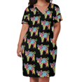 thumbnail image 3 of Vestido holgado con bolsillo de cerdo pintado para mujer ropa de verano de lujo estilo coreano, 3 of 7