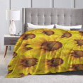 UltraSoft Micro Fleece Blanket,Sunflower Bloom Bouquet Flourishing