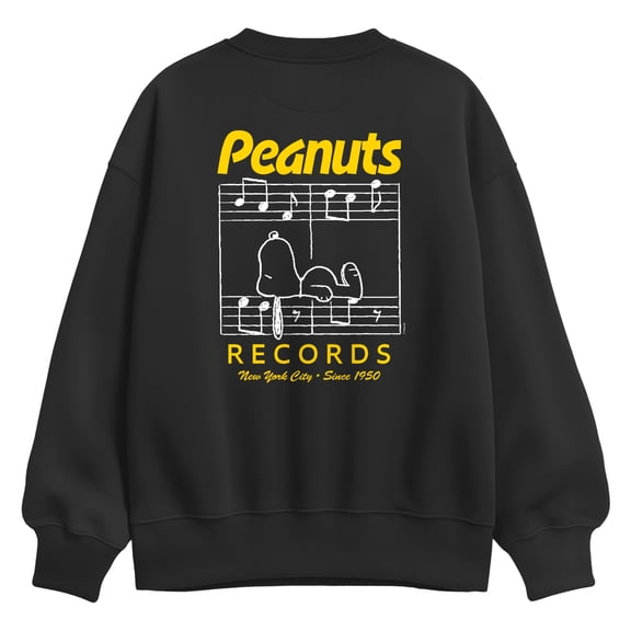 Peanuts - Snoopy Music - Women's Oversized Fleece Crew Sweatshirt