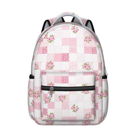 Pioneer Flower Floral Print Pattern Backpack for School, Cute School Bag with Adjustable Shoulder Straps and Padded Back, 15.3"x11"x7.1"