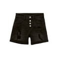 thumbnail image 4 of Justice Girls High Rise Button Front Denim Shorts, Sizes 6-14, Slim & Plus, 4 of 5