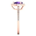 thumbnail image 3 of Clara Pucci 14K Rose Gold Solid Gold Amethyst Halo Anniversary Ring for Women - 0.755 cttw Pear Cut, 3 of 7
