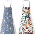thumbnail image 1 of 2 Pc Heilwiy Bib Aprons For Women Soft Cotton Linen Kitchen Cooking Chef Apron, 1 of 5