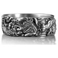 thumbnail image 2 of Chinese Tiger Band Ring for Men, Traditional Ornament Ring in Sterling Silver Ring, Ring for Men, Chinese Tiger Silver Jewelry, Ethnic Ring, 2 of 5
