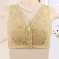 thumbnail image 3 of Fulorrnie Bras for Women Plus Size Wirefree Supportive Comfort Full Figure Front Closure Adaptive Bra Beige 50, 3 of 5