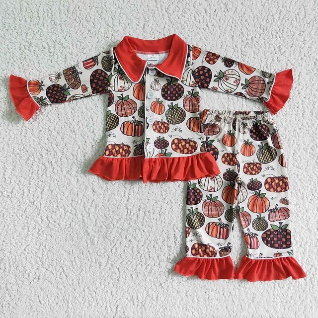 Conjunto de ropa de dormir para niños pequeños, conjunto de mallas y pantalones de Halloween, fantasma, Horror, púrpura, a rayas, otoño