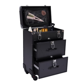 Byootique Soft Rolling Hair Stylist Train Case w/ Hair Tools