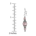 thumbnail image 4 of One Pair of Beaded Glass and Pewter Dangle Earrings, Platinum Ear Wires, Rose Pearl, 4 of 4