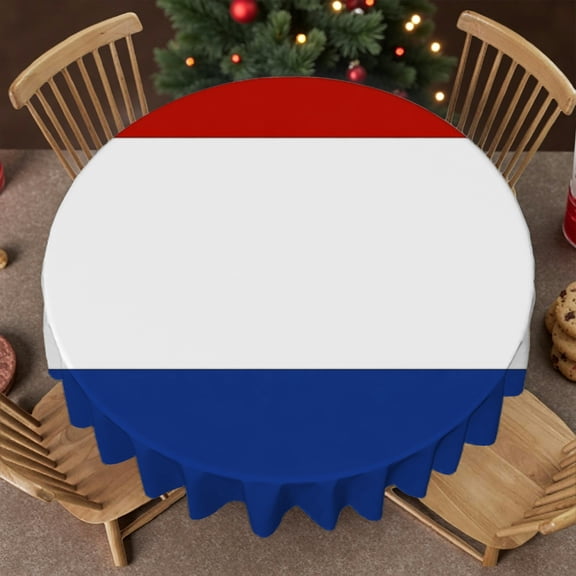 RKSupls 60 Inch netherlands flag Polyester Table Cover , Polyester Tablecloths - Festive Table Setting Round Tablecloth, Wedding, Party, Holiday, Home Dining