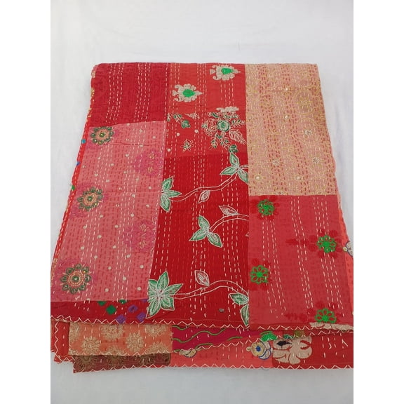 Patchwork Quilt Kantha Quilt Handmade Vintage Quilts Assorted Bedding Throw Blanket Bedspread Quilting Mixed Hippie Quilts AandETextileHouse