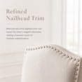 thumbnail image 3 of Snugway Dining Chair Beige Upholstered Parson Chair with Nailhead Trim, Set of 2, 3 of 9