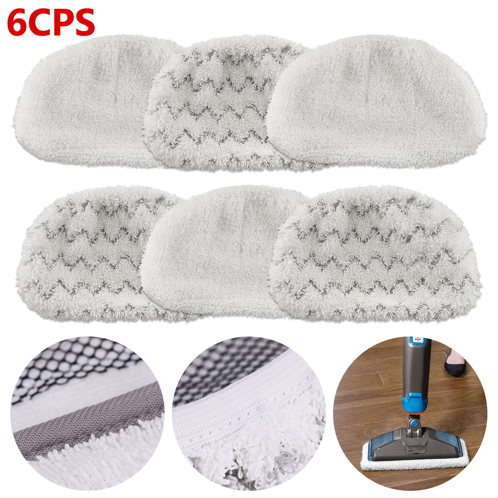 EEEKit Microfiber Steam Mop Refill Pads Replacement Compatible with