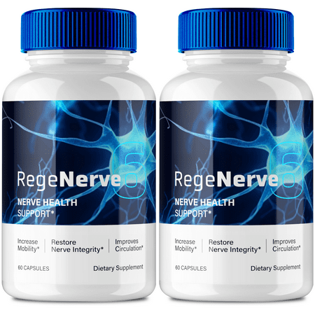 Regenerve 6 Capsules, Regen Nerve Six Advanced Formula, Regenerve6 Nerve Health Supplement Pills - Maximum Strength, All Natural Healthy Circulation & Stable Levels, Regenerve Reviews (2 Pack)