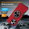 thumbnail image 7 of Dteck Rugged Protective Case for iPhone 15 Plus with Kickstand, Shockproof Anti-Scratch PC+TPU Back Cover, Magnetic Car Mount Compatible, Anti-Fingerprint Non-Slip Grip, Red, 7 of 7