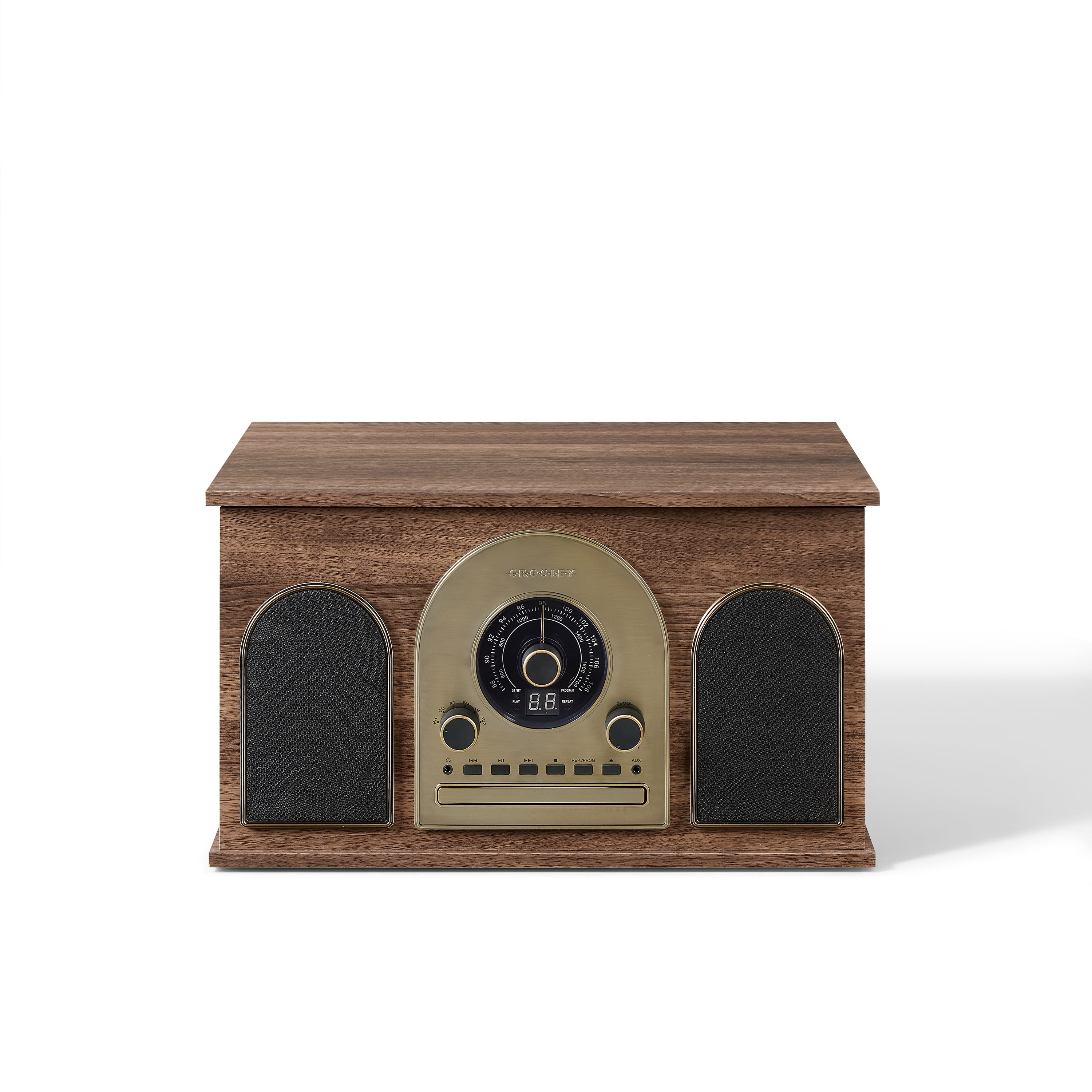 Crosley Hayes 8-In-1 Record Player with Speakers and Wireless Bluetooth- Audio Turntables