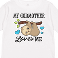 thumbnail image 4 of Inktastic My Godmother Loves Me with Sloth and Hearts Boys or Girls Long Sleeve Toddler T-Shirt, 4 of 5