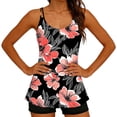 thumbnail image 6 of HAPIMO Women's Tankini Sets Tropical Print Spaghetti Straps Swim Top with Boyshort Flowy Modest Two Piece Bathing Suits Lightweight Summer Swimsuits for Beach Pool Vacation Black L, 6 of 8